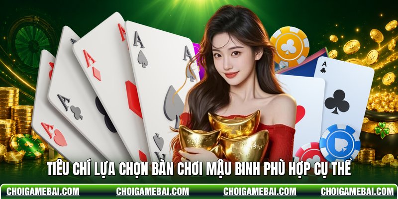 Tiêu chí lựa chọn bàn chơi mậu binh phù hợp cụ thể